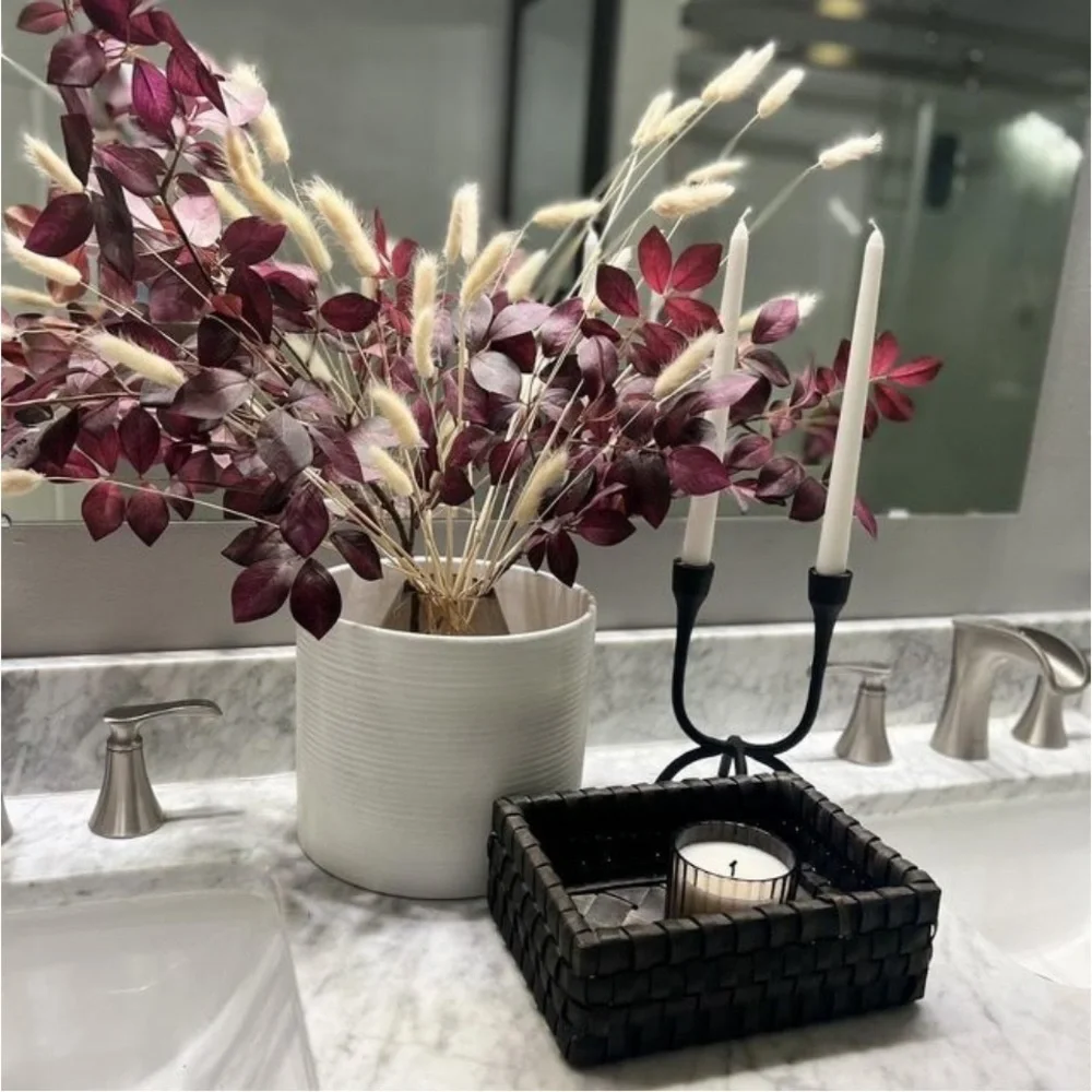 Studio McGee Aluminum Dual Candle Holder Black-Threshold